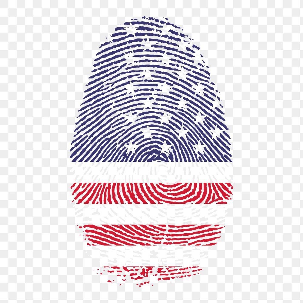 American fingerprint png illustration, transparent background. Free public domain CC0 image.
