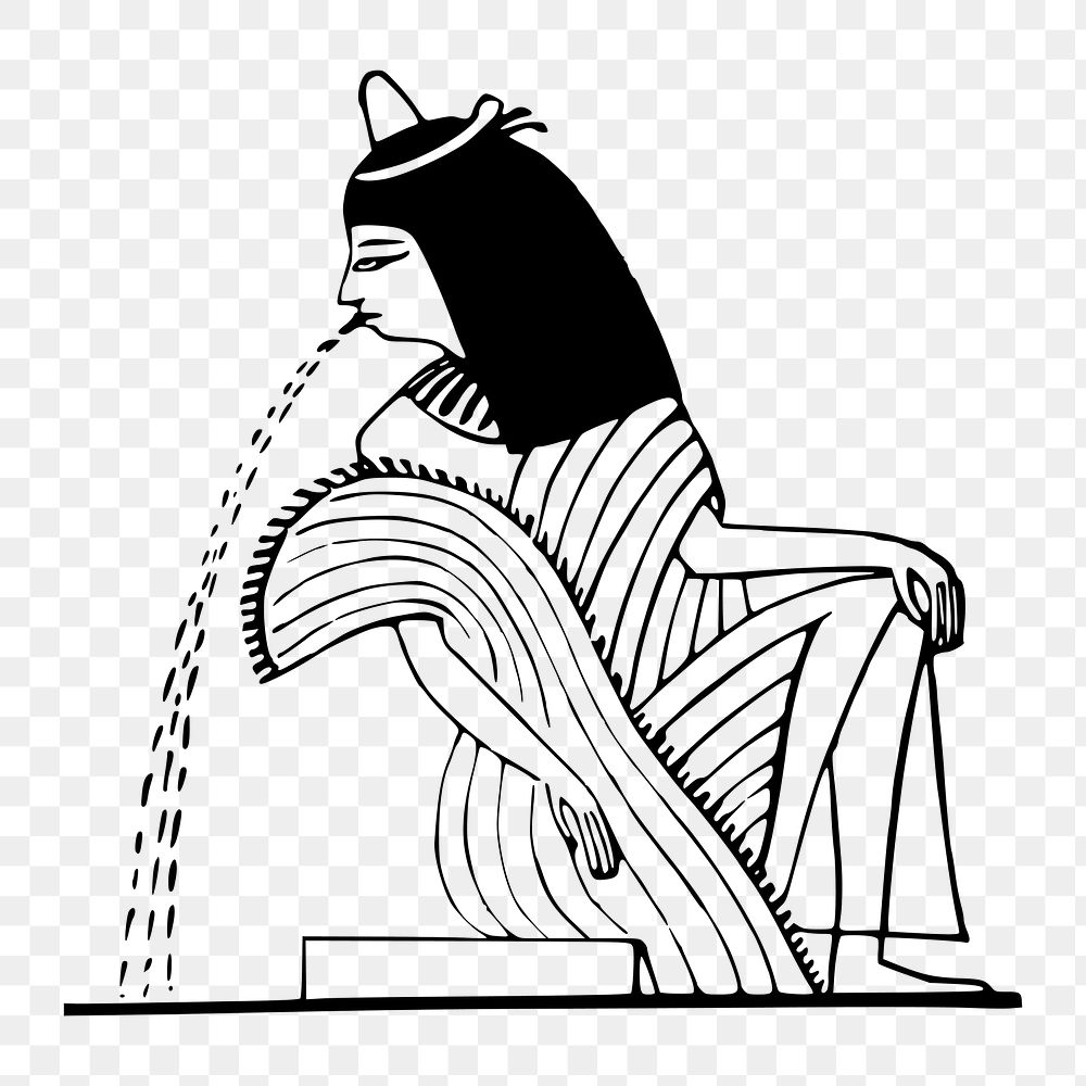 Egyptian woman png  illustration, transparent background. Free public domain CC0 image.