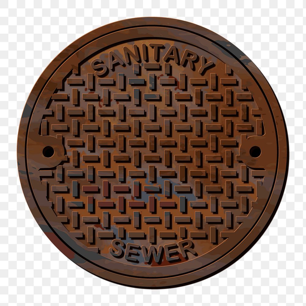 Manhole cover png illustration, transparent background. Free public domain CC0 image.