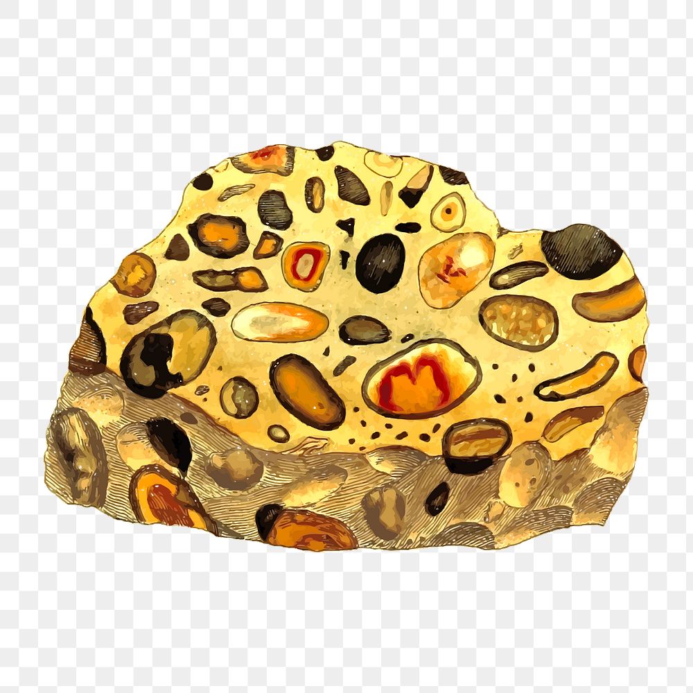 Mineral stone png illustration, transparent background. 