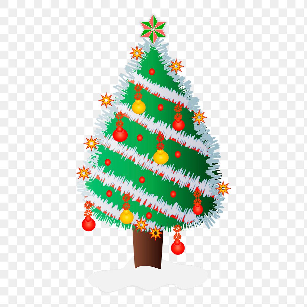 Christmas tree png illustration, transparent background. Free public domain CC0 image.