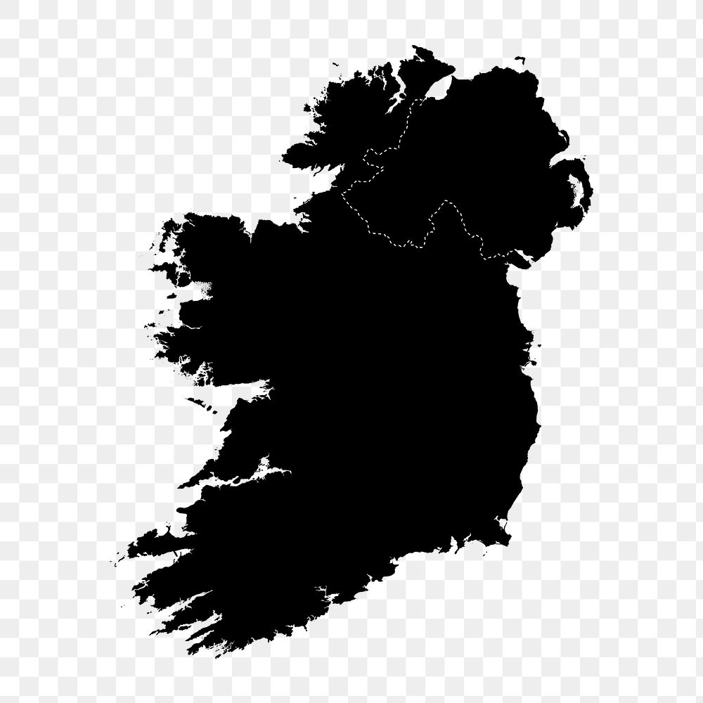 Ireland map png illustration, transparent background. Free public domain CC0 image.