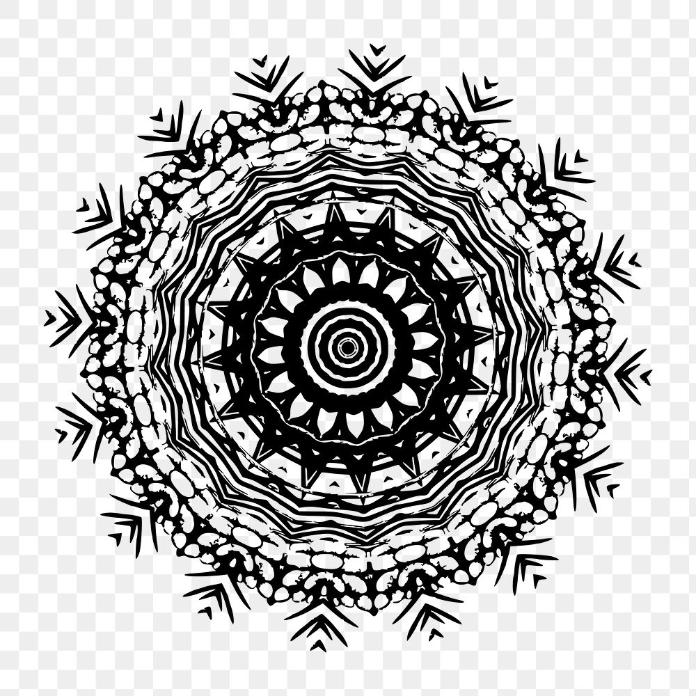 Mandala circle png  illustration, transparent background. Free public domain CC0 image.