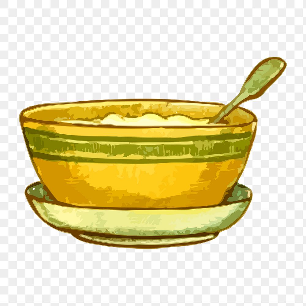 Soup bowl png illustration, transparent background. Free public domain CC0 image.