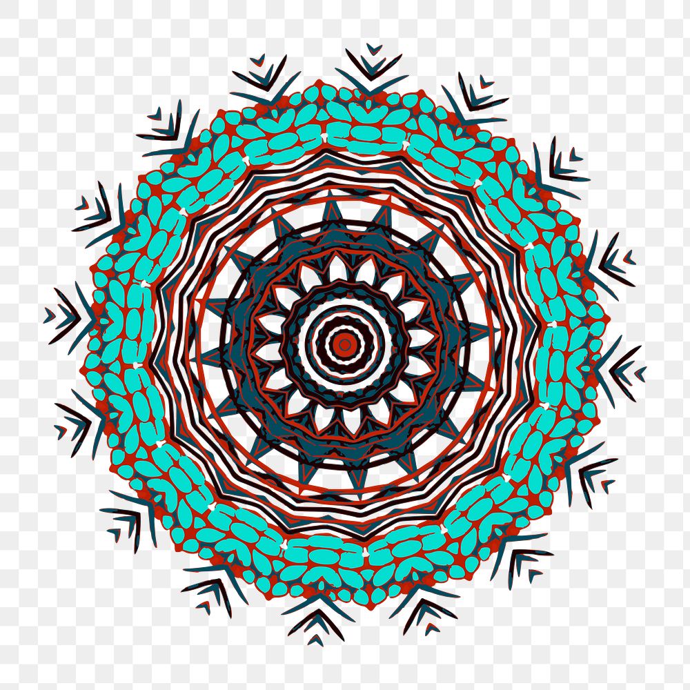 Mandala circle png illustration, transparent background. Free public domain CC0 image.