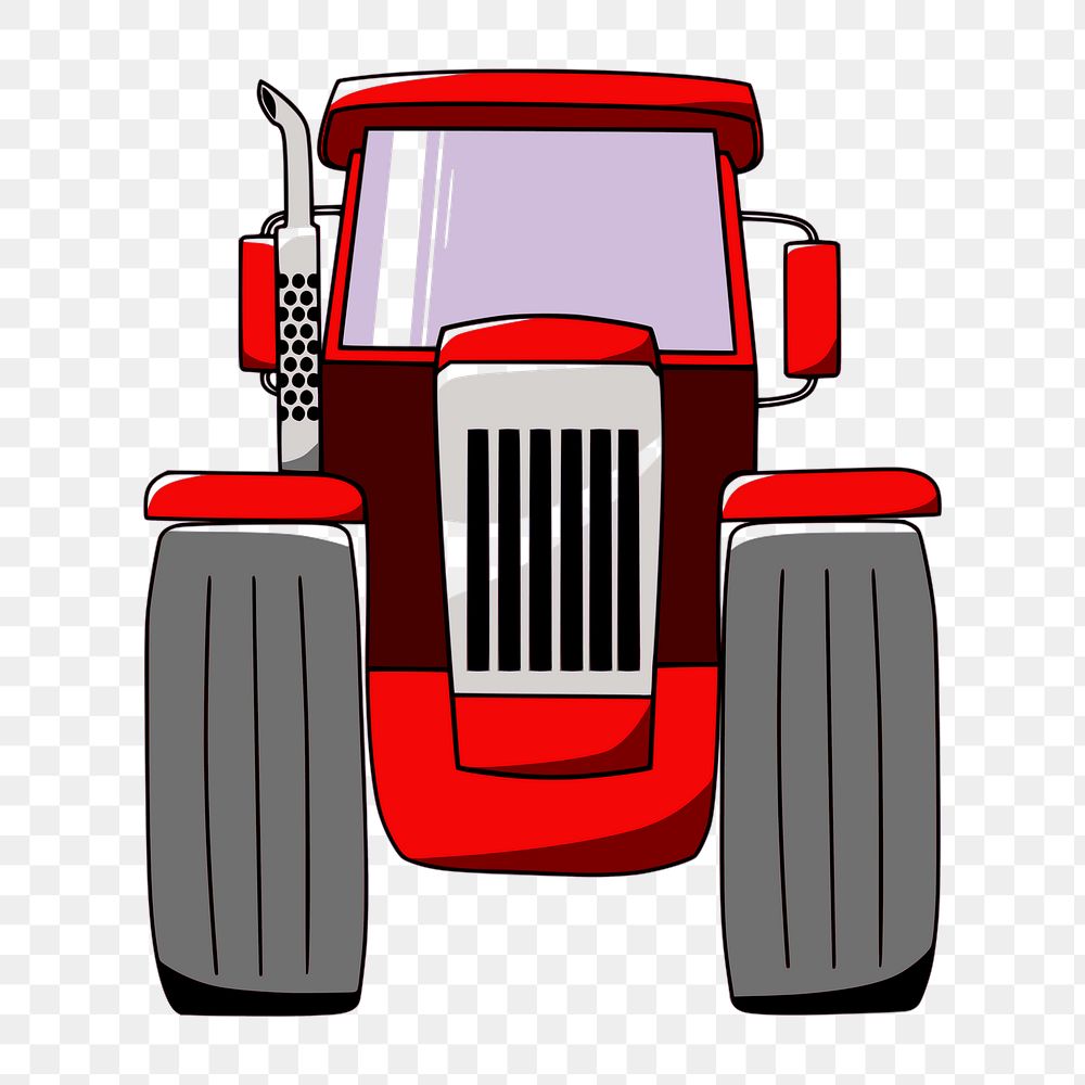 Red tractor png sticker illustration, transparent background. Free public domain CC0 image.