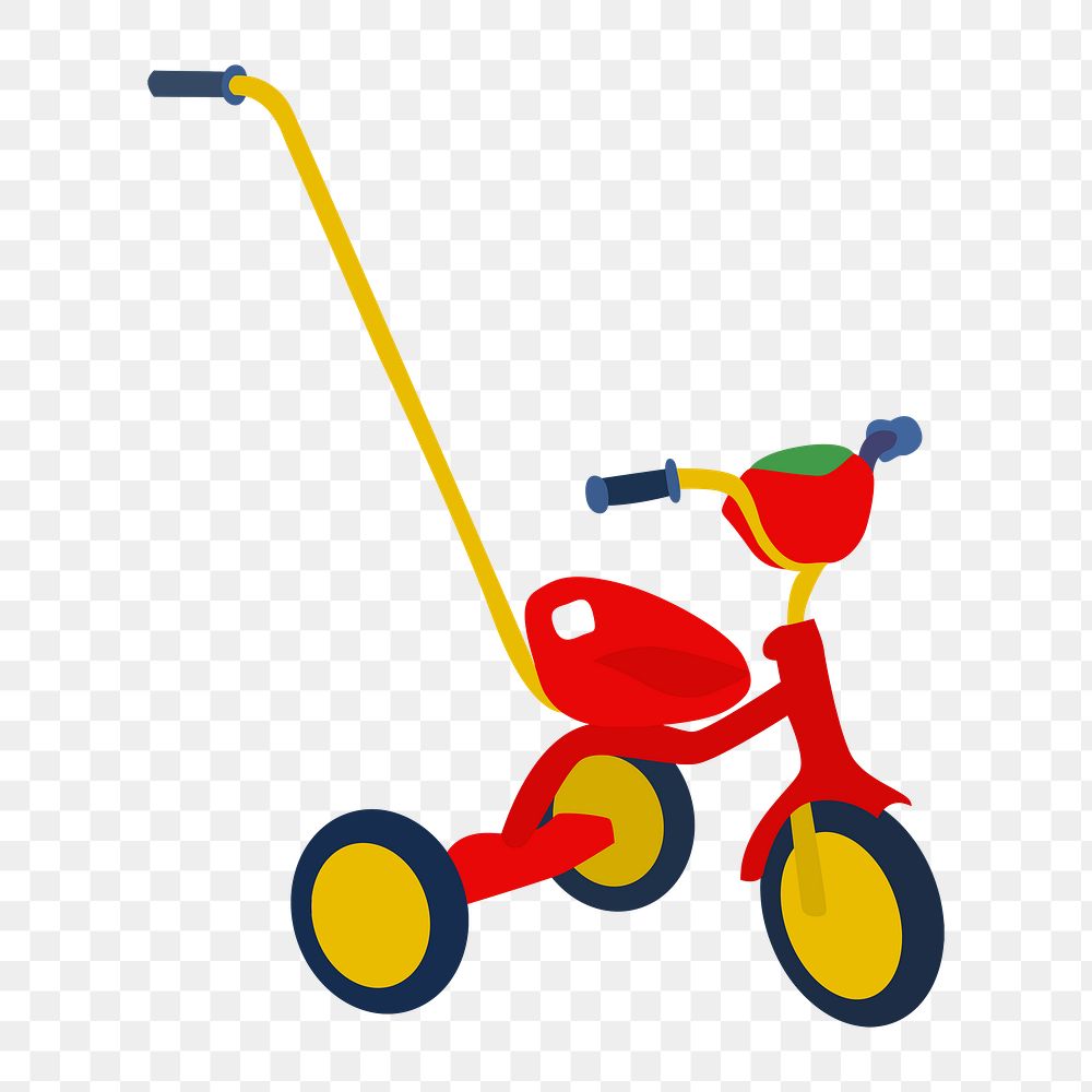 Child's tricycle png illustration, transparent background. Free public domain CC0 image.