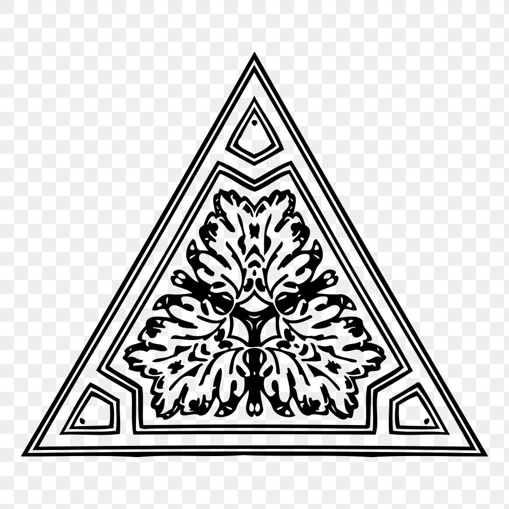 Decorative triangle png illustration, transparent background. 