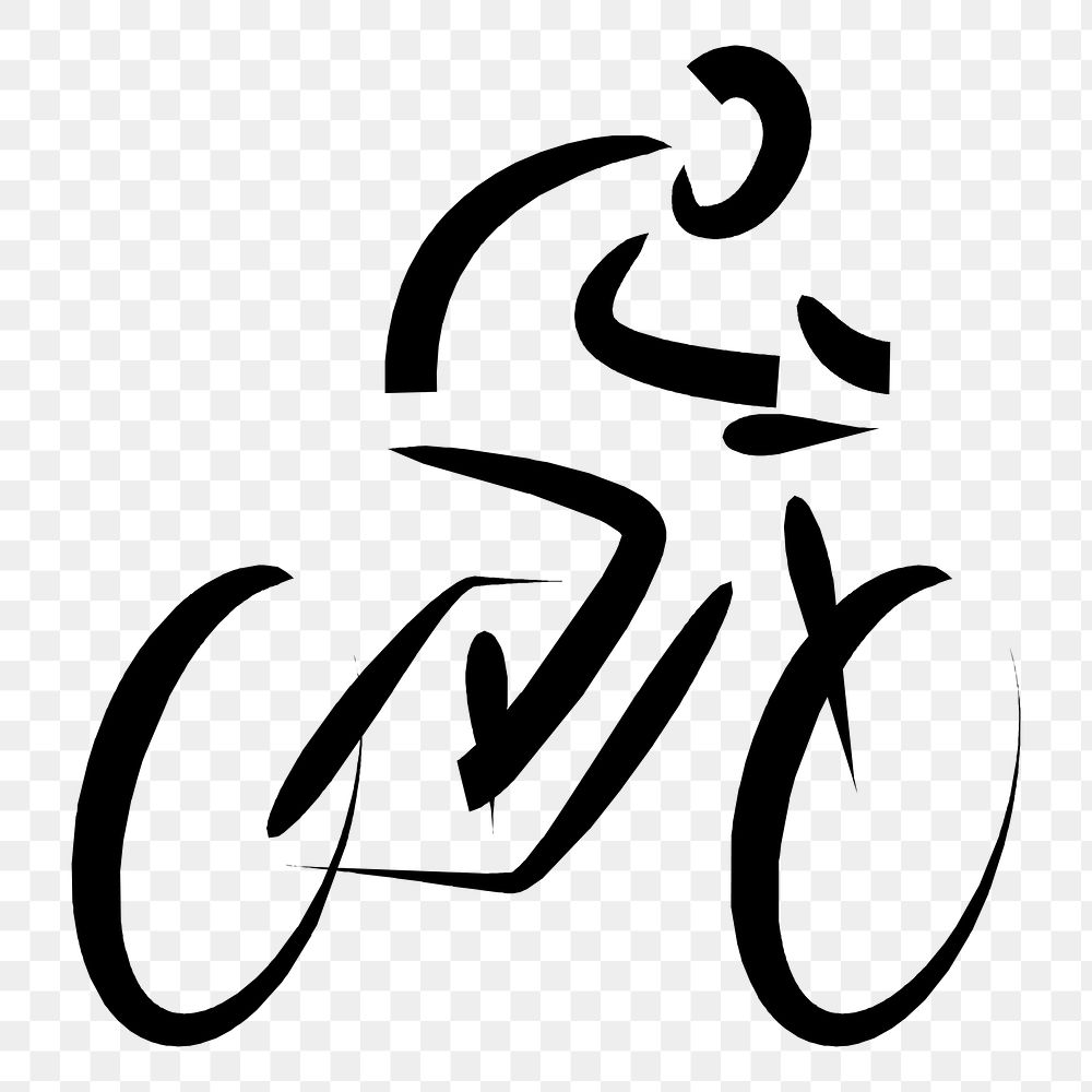 Cycling icon png illustration, transparent background. Free public domain CC0 image.