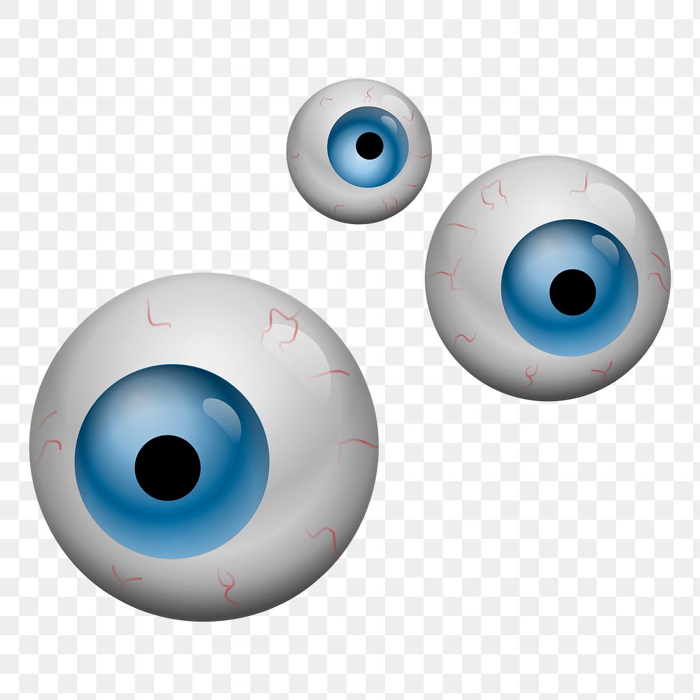 Eyeballs png sticker, transparent background. Free public domain CC0 image.