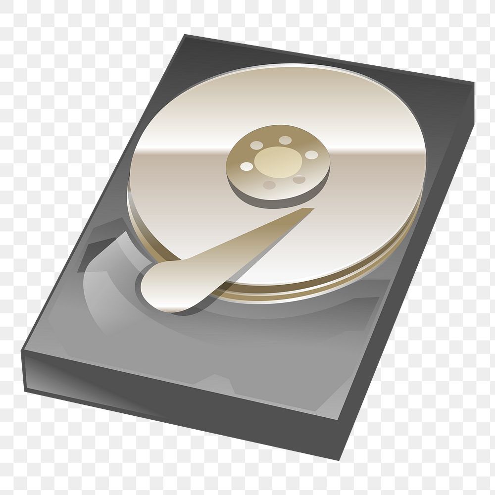 Hard disk png illustration, transparent background. Free public domain CC0 image.