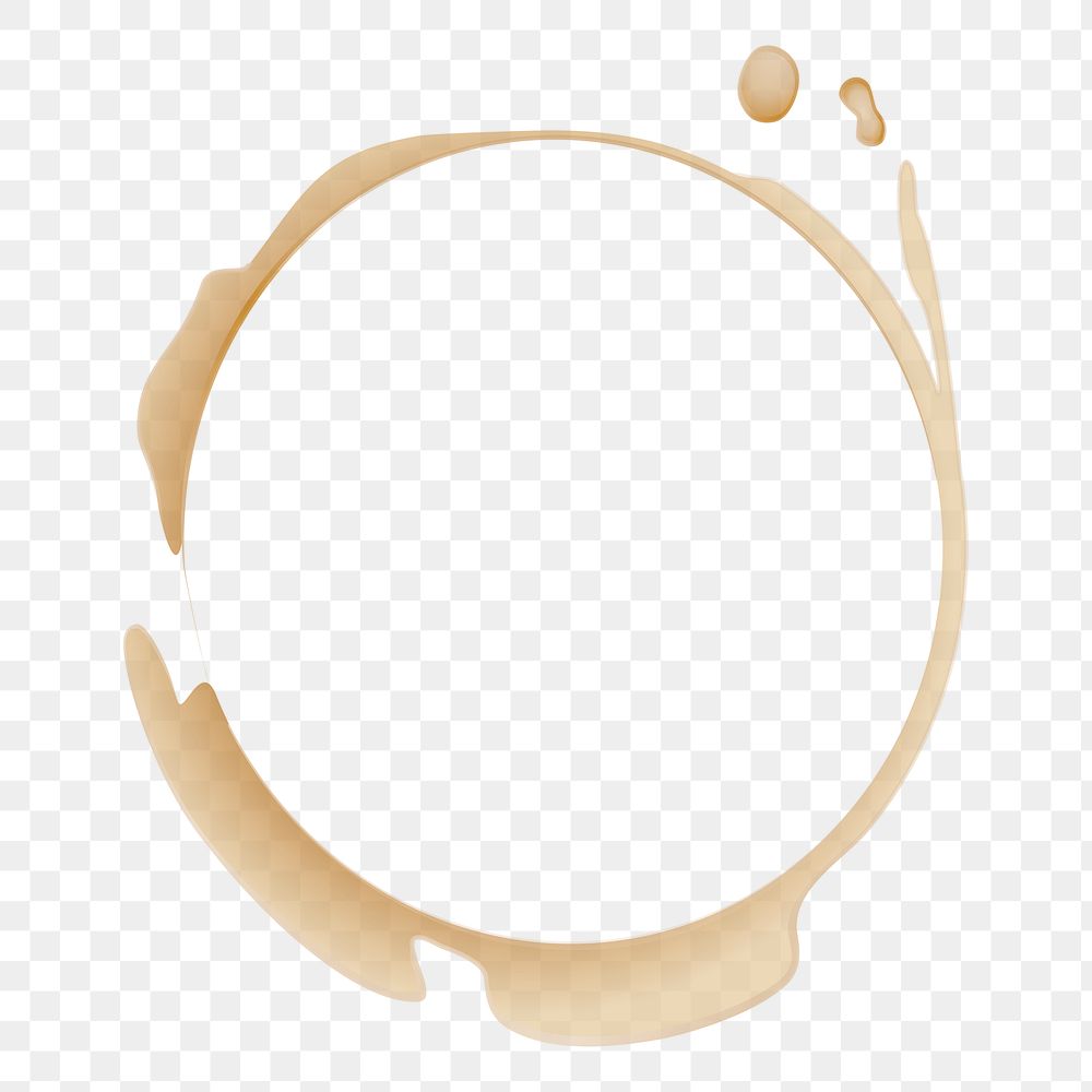 Coffee cup stain png sticker, transparent background. Free public domain CC0 image.