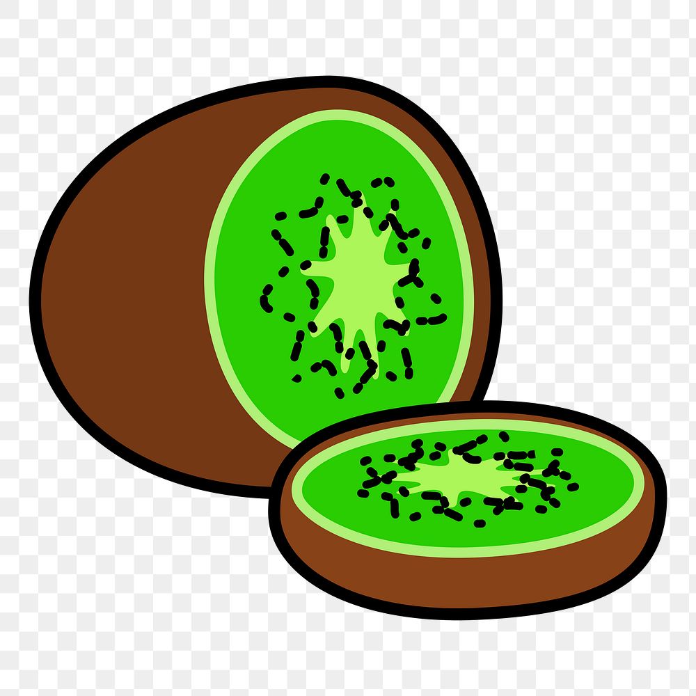 Half kiwi fruit png sticker, transparent background. Free public domain CC0 image.