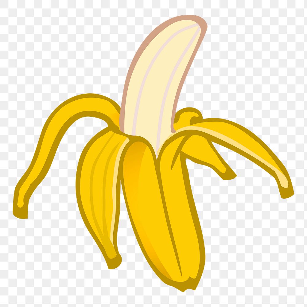 Banana png illustration, transparent background. Free public domain CC0 image.