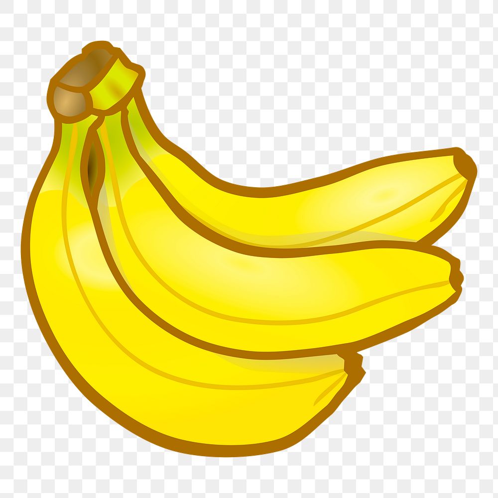 Banana png sticker, transparent background. Free public domain CC0 image.