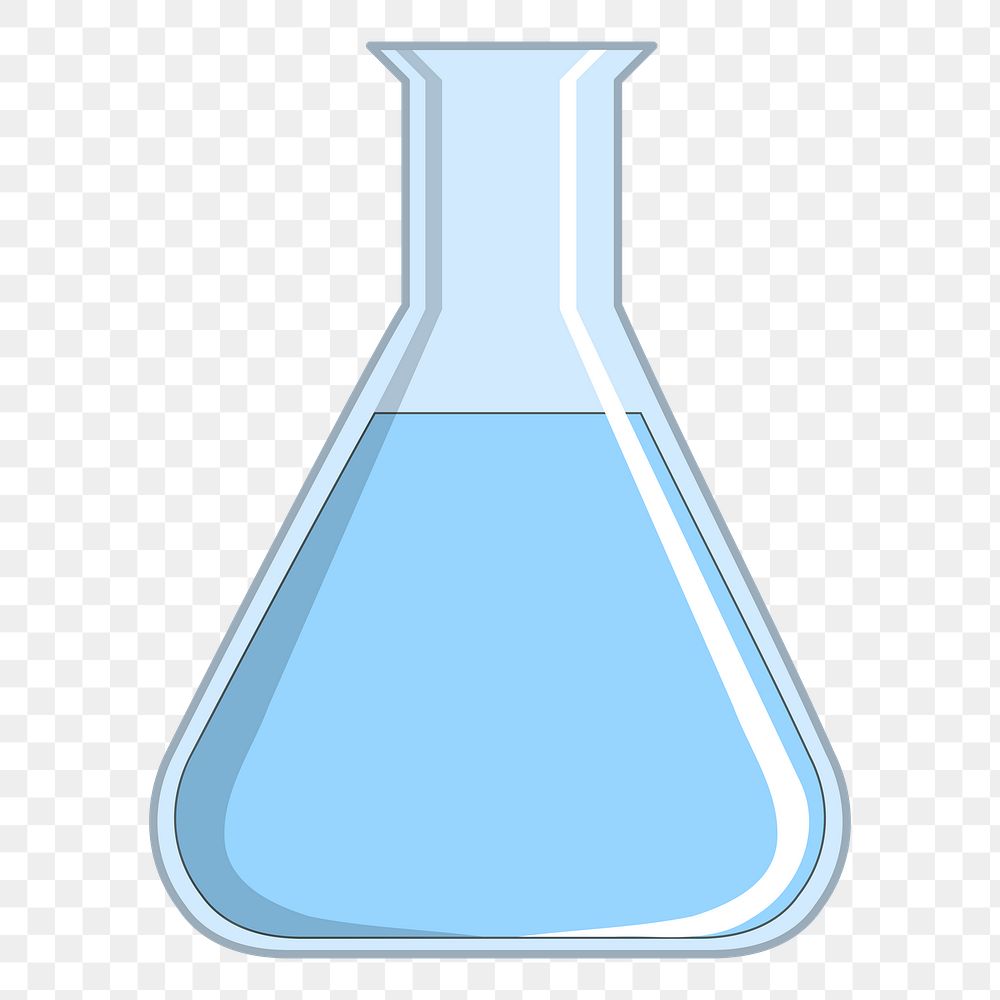 Science flask png illustration, transparent background. Free public domain CC0 image.