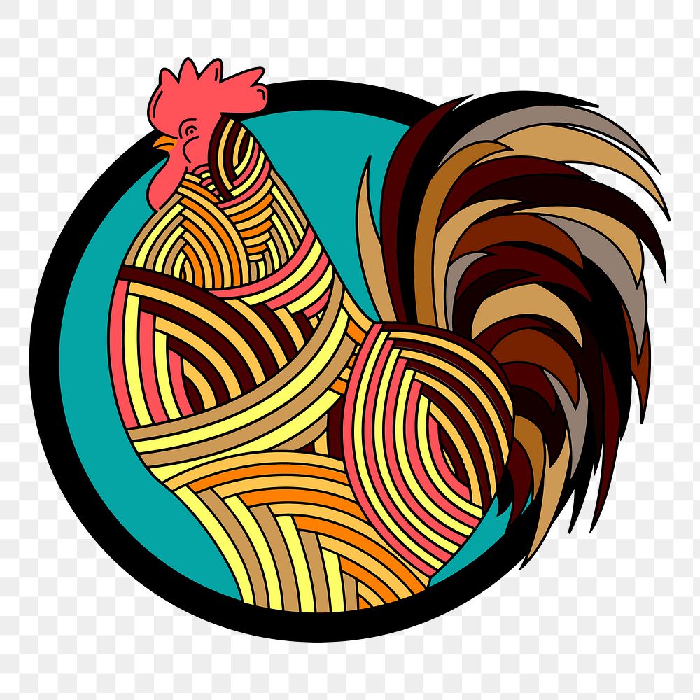 Rooster png sticker, transparent background. Free public domain CC0 image.