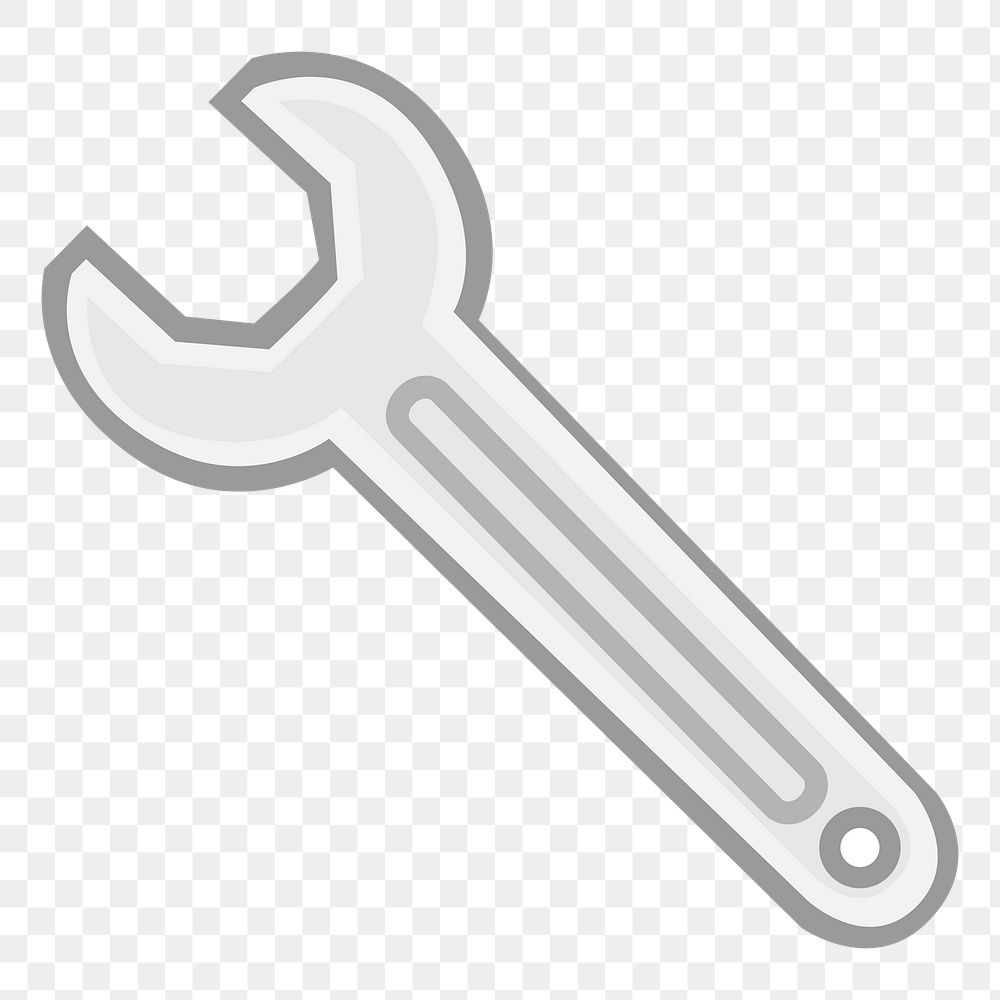 Wrench png illustration, transparent background. Free public domain CC0 image.