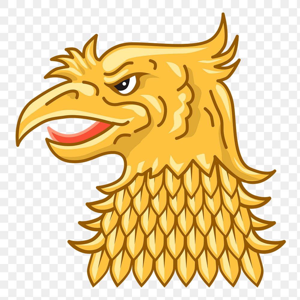 Golden eagle png illustration, transparent background. Free public domain CC0 image.