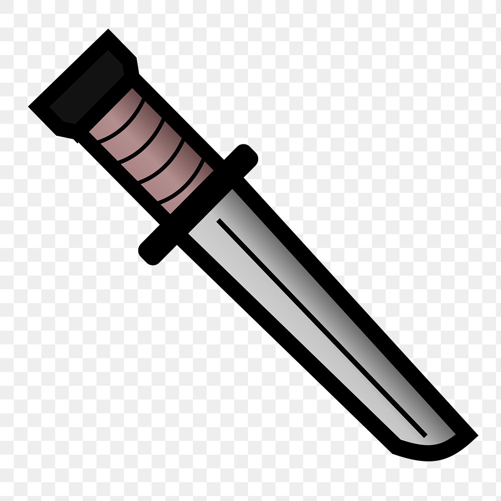 Hunting knife png illustration, transparent background. Free public domain CC0 image.