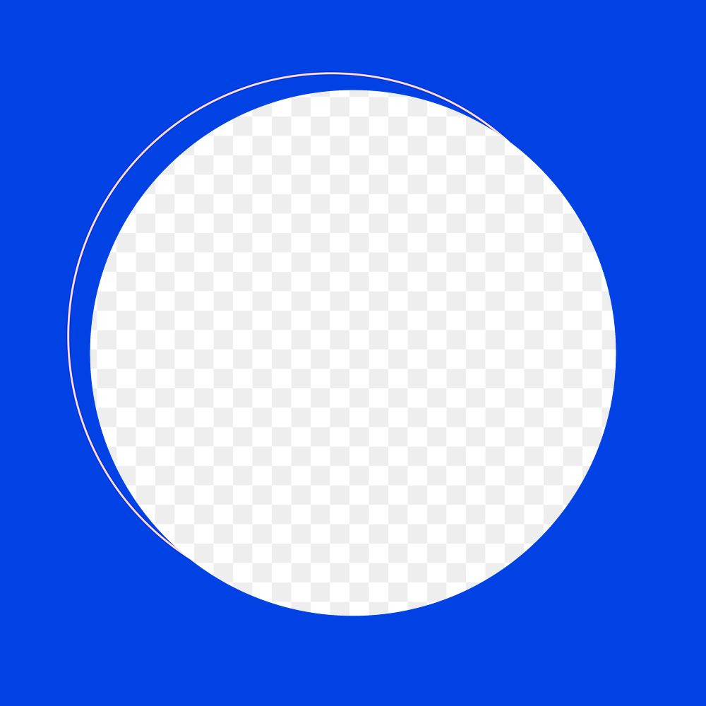 Circle frame png, dark blue design, transparent background