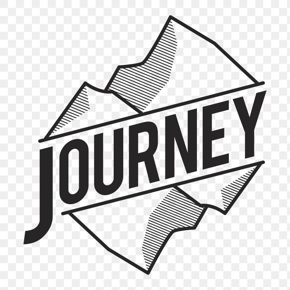 Journey png word sticker, transparent background 