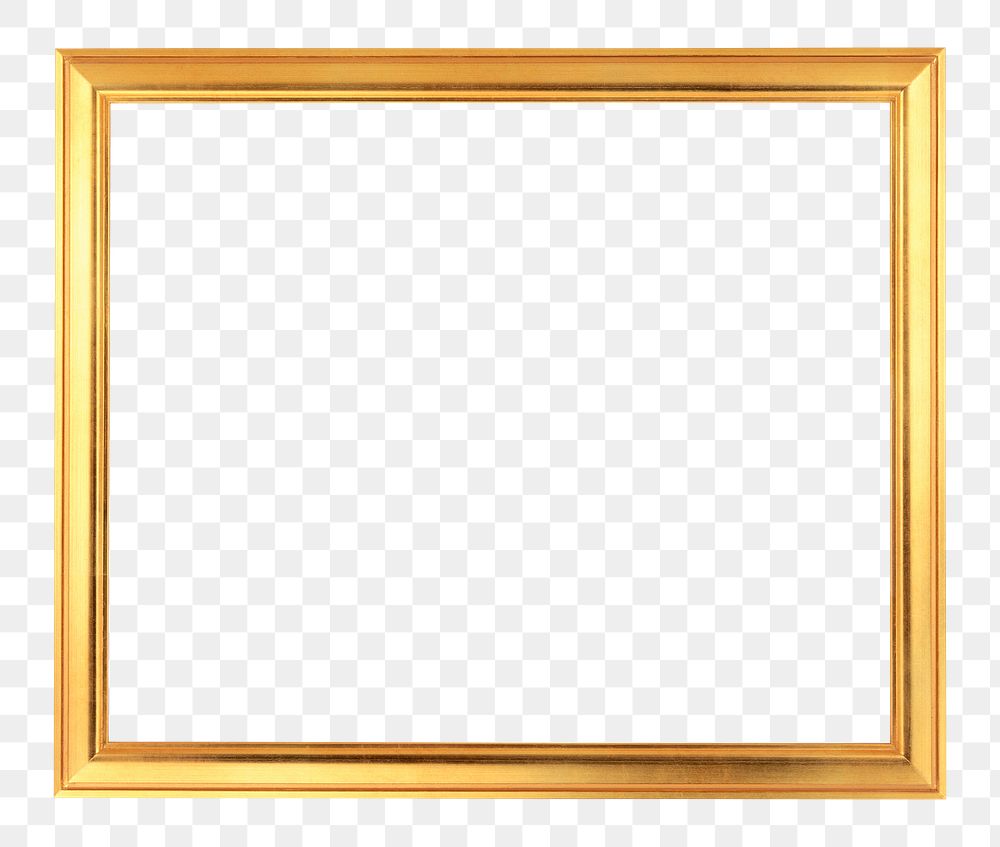 Golden frame png sticker, transparent background