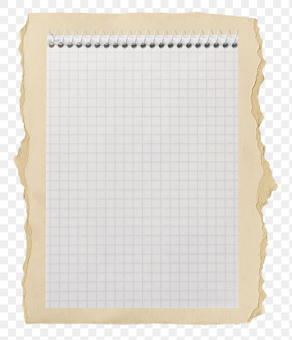 Notepad  png sticker, ripped paper on transparent background 