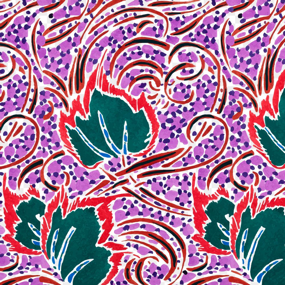 Botanical png pattern, vintage E. A. Séguy Art Nouveau transparent background, remixed by rawpixel