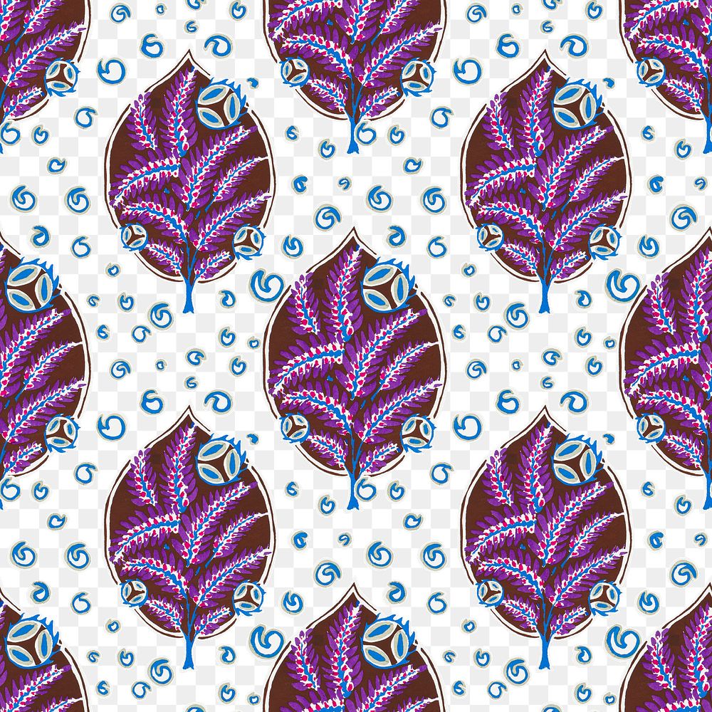 Seamless botanical png pattern, vintage E. A. Séguy artwork  transparent background, remixed by rawpixel