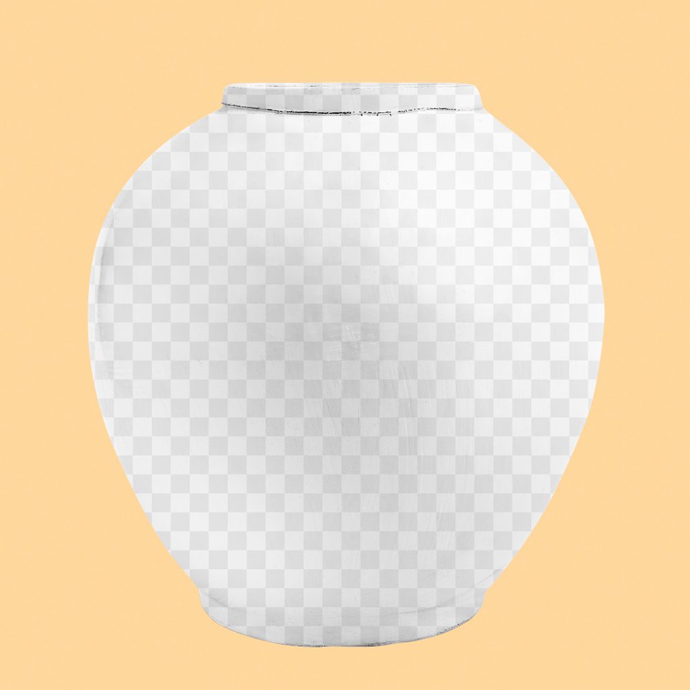 Clay vase png transparent mockup