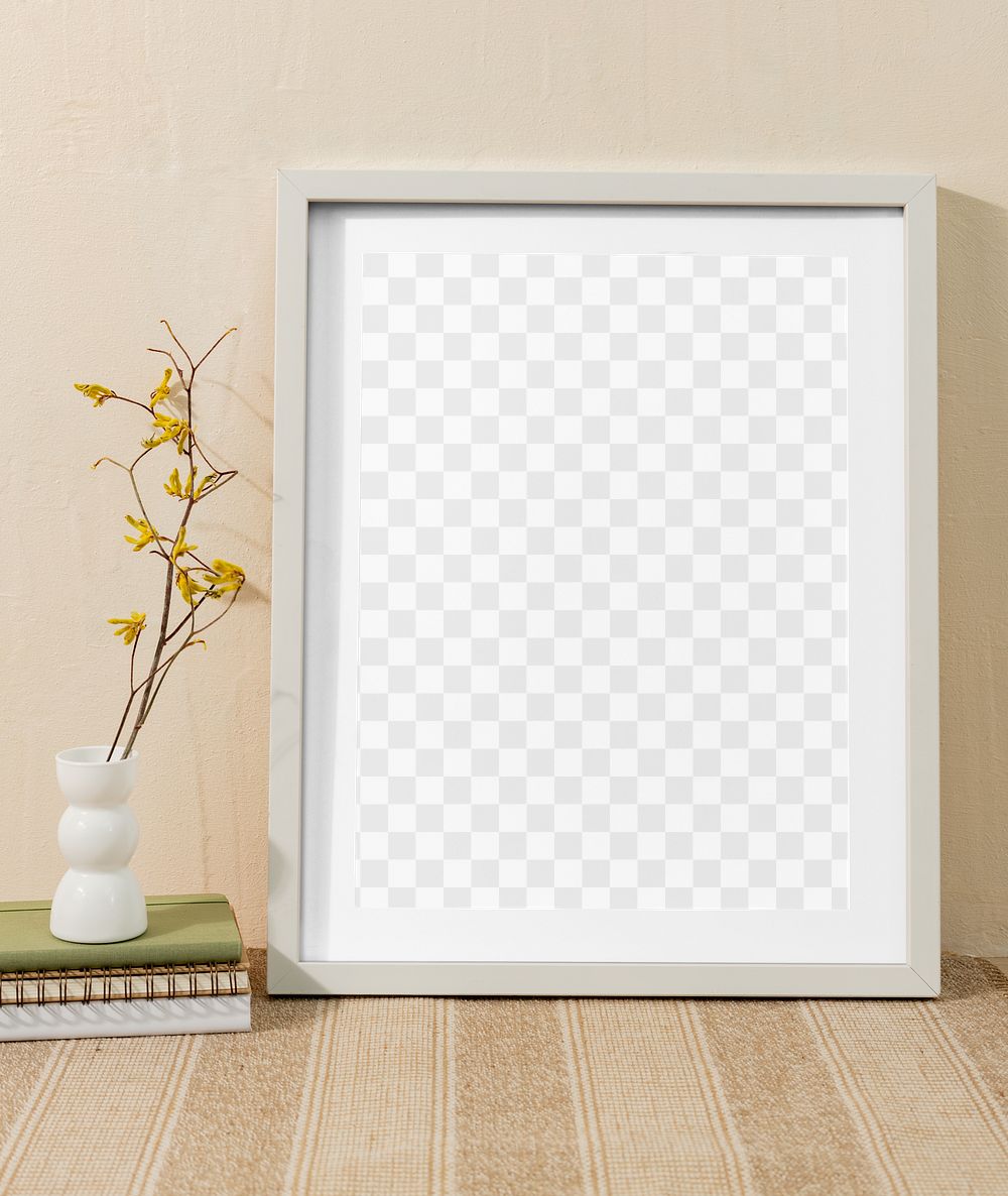 Photo frame png mockup, modern home decor, transparent design