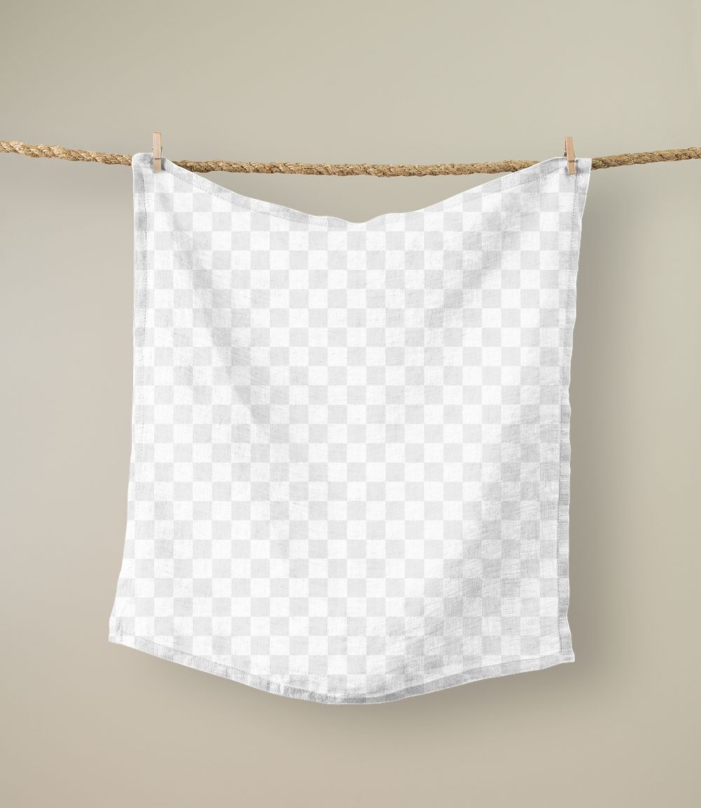 Hanging handkerchief png mockup, editable transparent design
