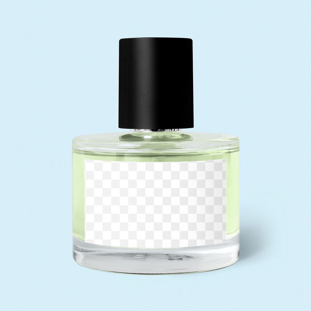 Perfume bottle png  label  mockup, transparent design