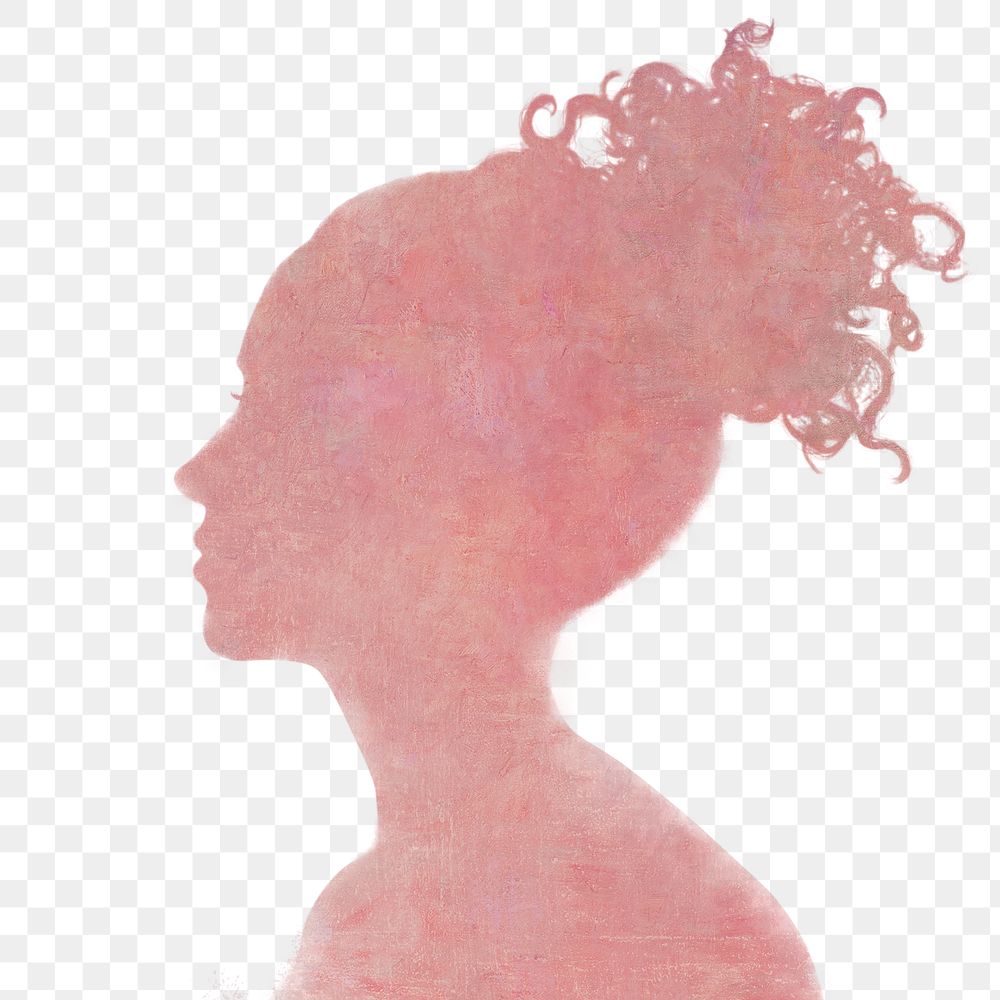 Pink woman png portrait shadow, transparent background