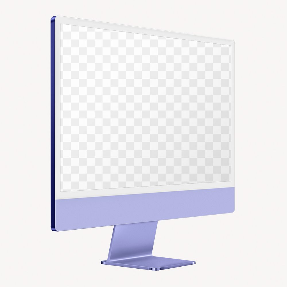 Computer desktop png screen mockup, transparent design