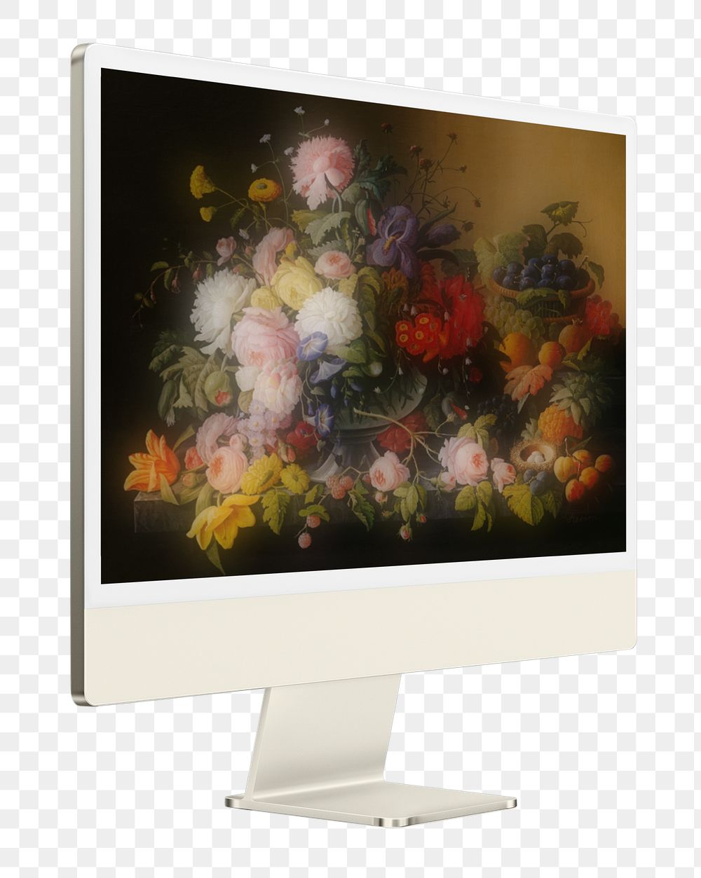 Floral computer  png sticker, transparent background