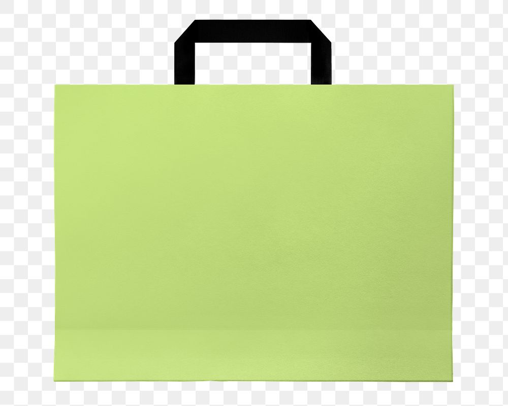 Png green shopping bag sticker, transparent background