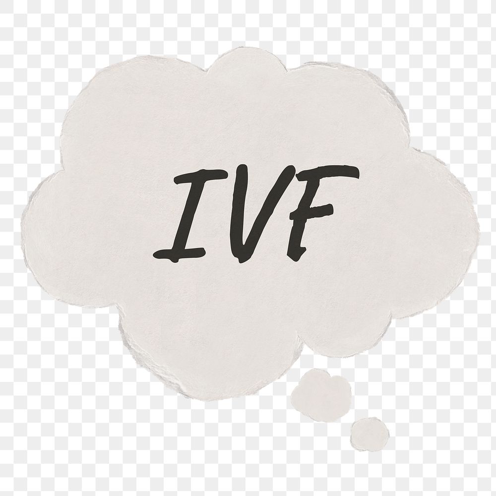 IVF png typography sticker, speech bubble on transparent background