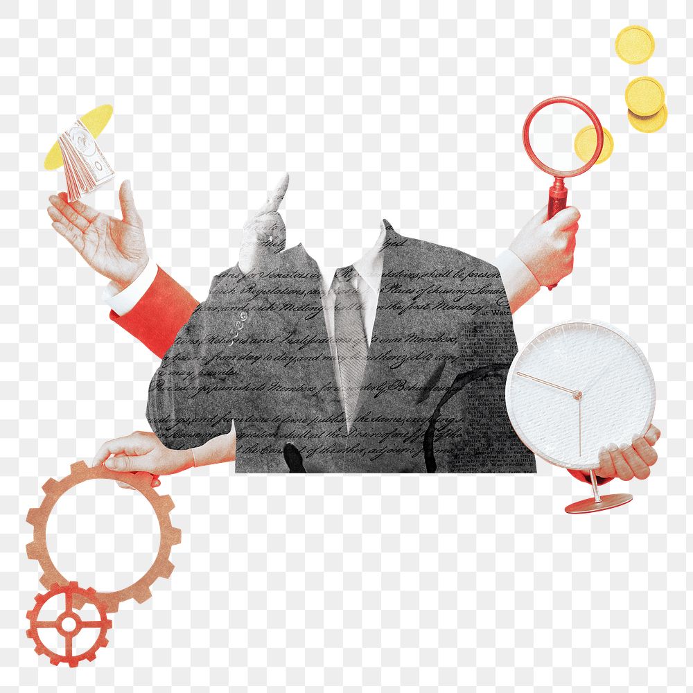 Business management manager png sticker, remixed media, transparent background