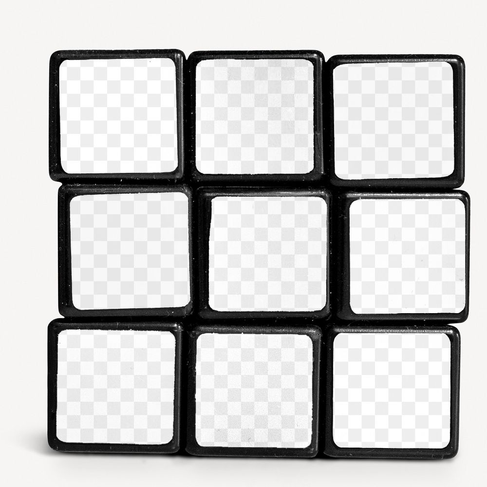 Puzzle cube png mockup, transparent design 