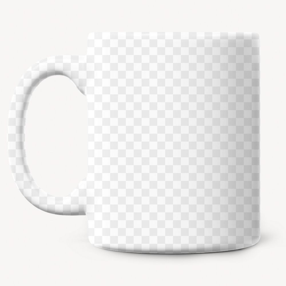 Ceramic mug png mockup, transparent product design
