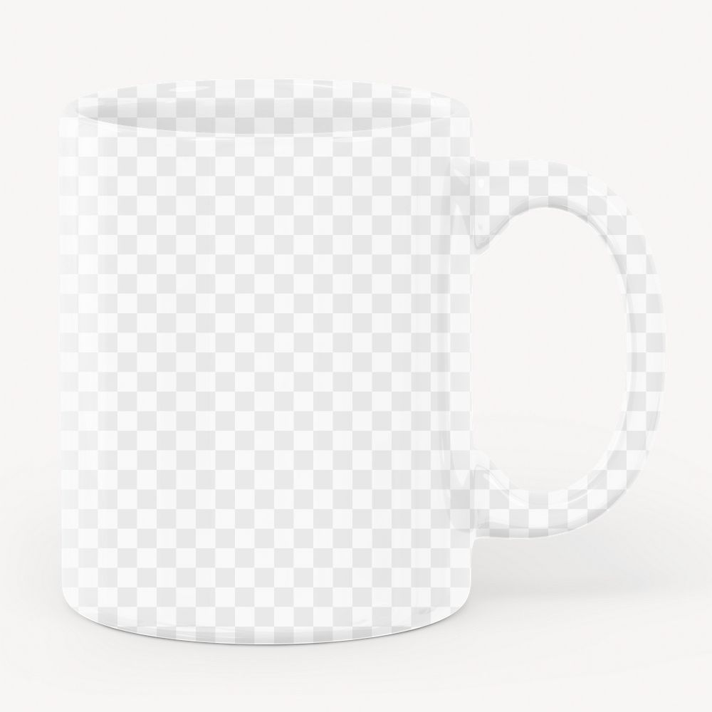 Ceramic mug png mockup, transparent product design