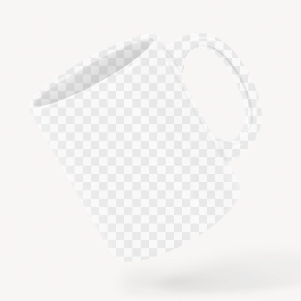 Ceramic mug png mockup, transparent product design