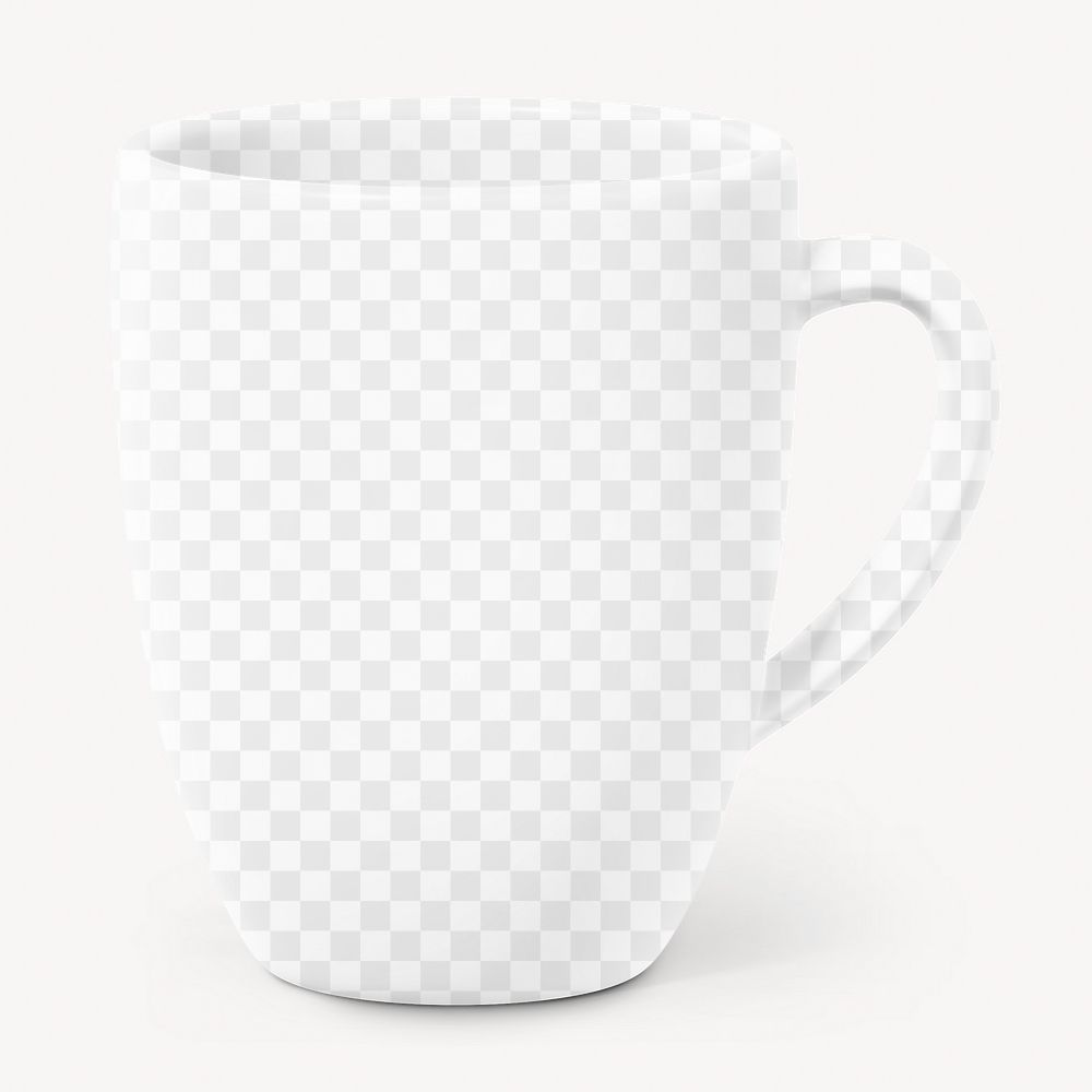 Ceramic coffee png mug mockup, transparent design