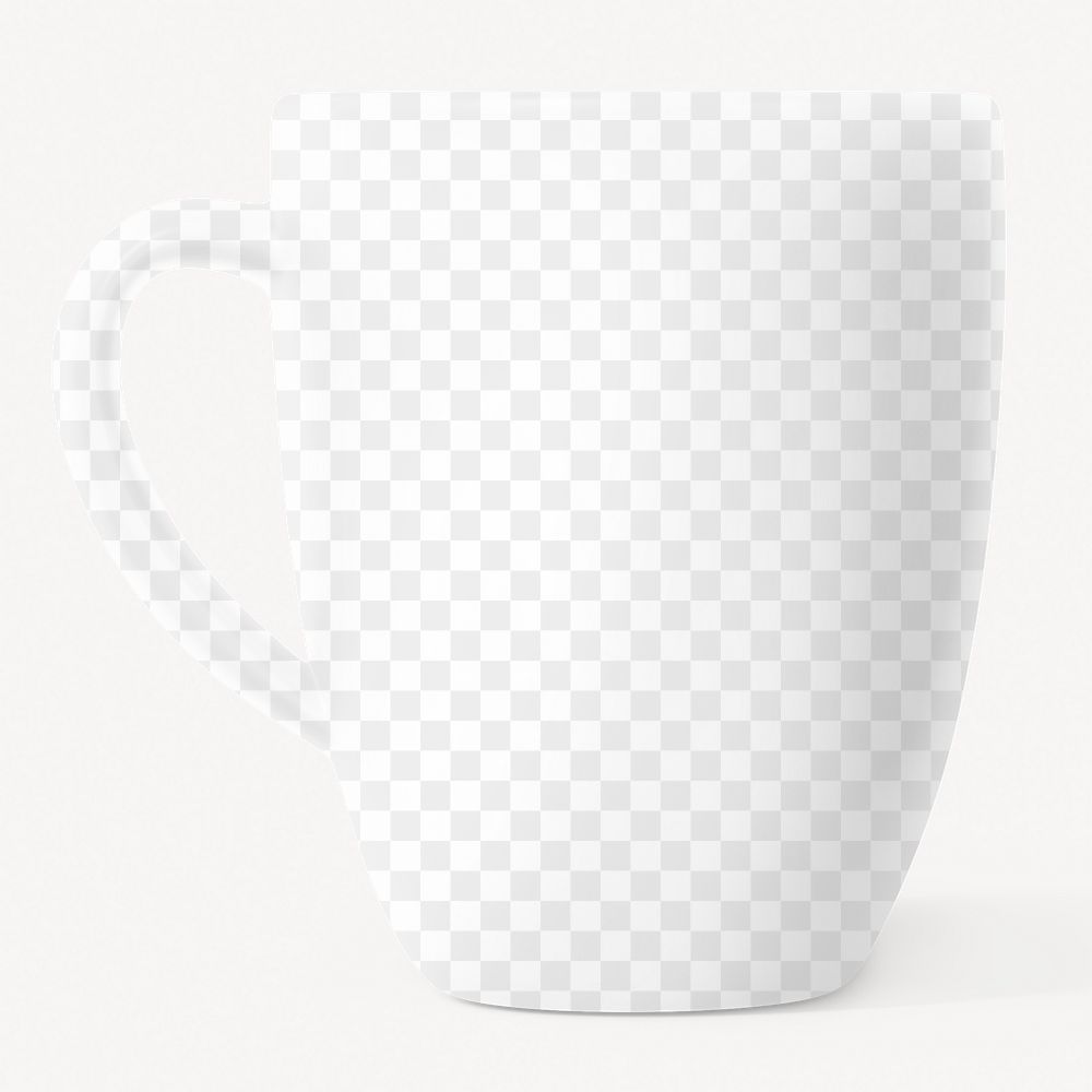 Ceramic coffee png mug mockup, transparent design