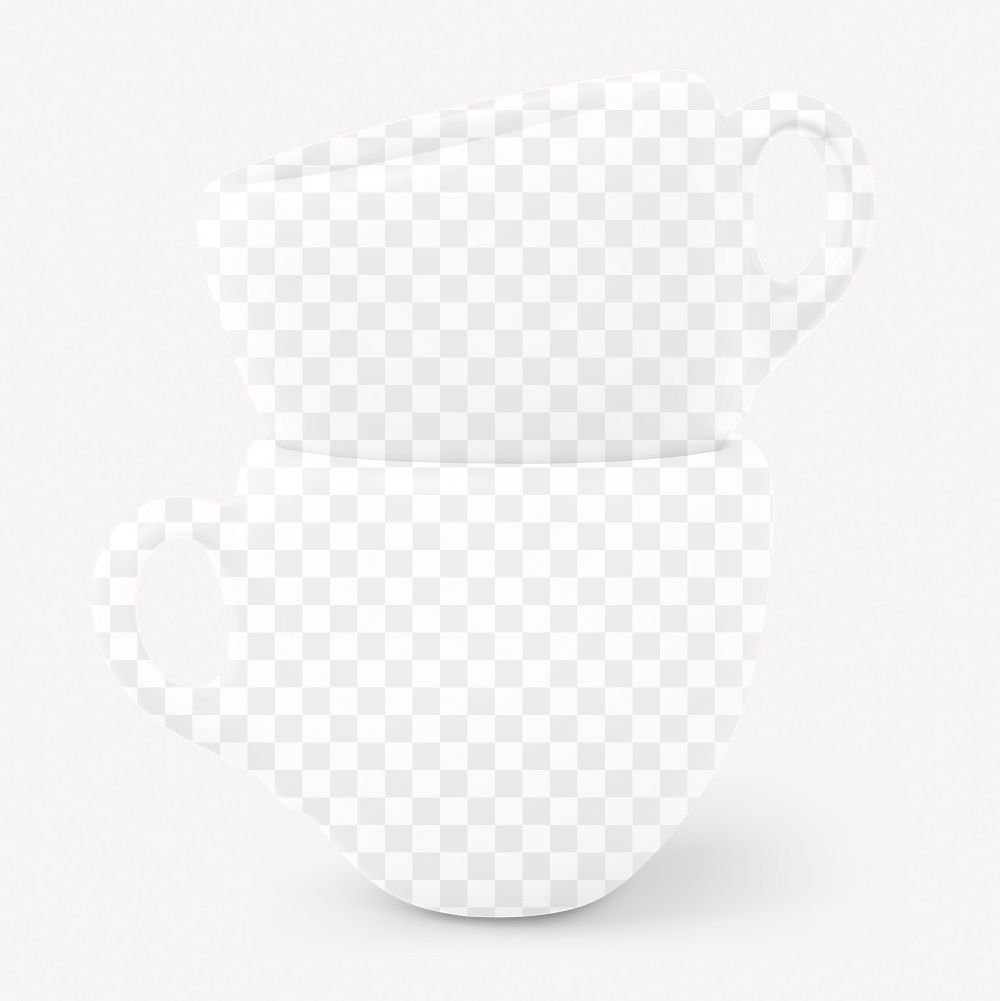 Espresso cups png mockup, transparent product design