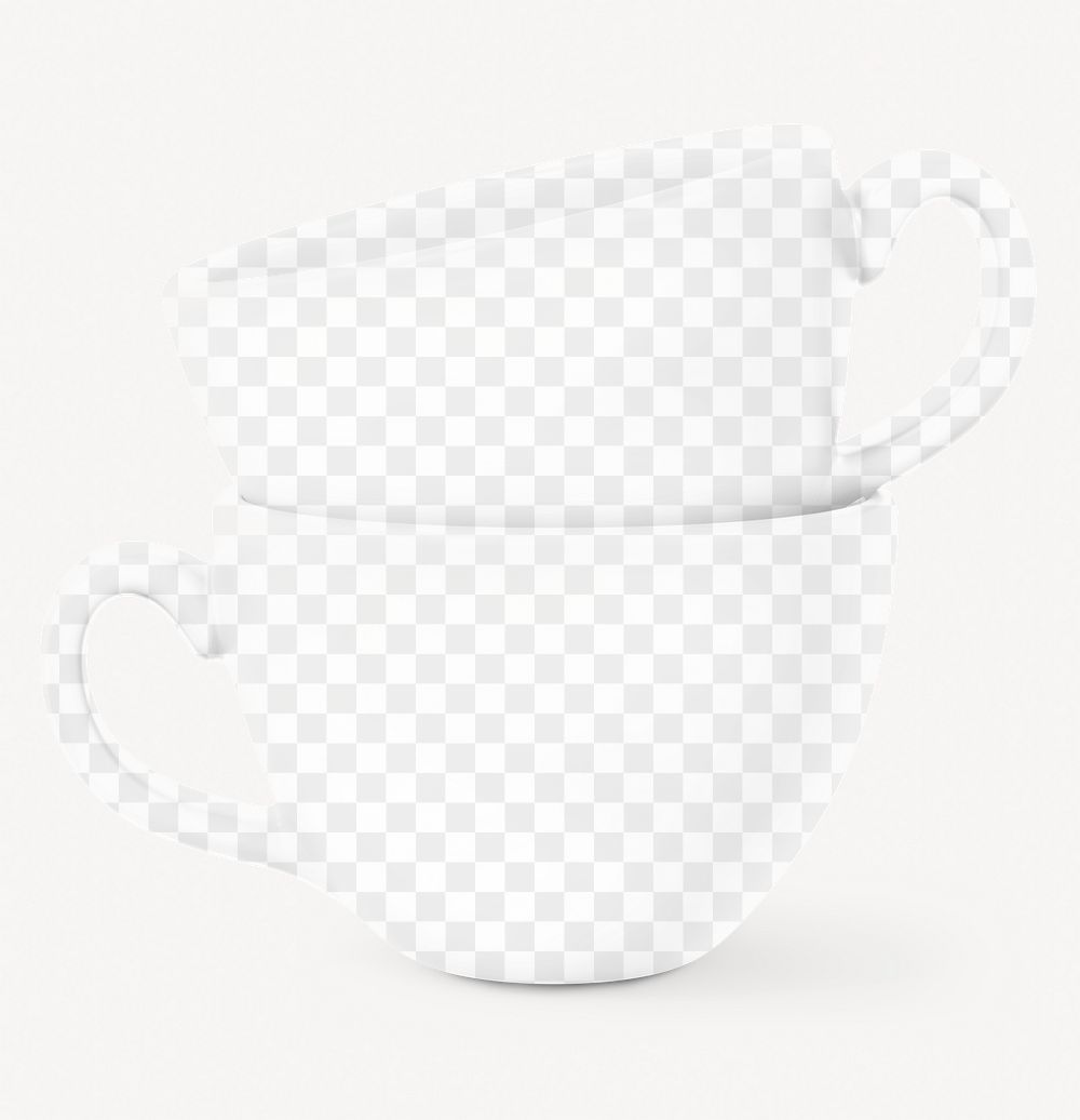 Coffee cups png mockup, transparent product design