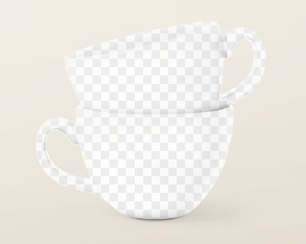 Coffee cups png mockup, transparent product design