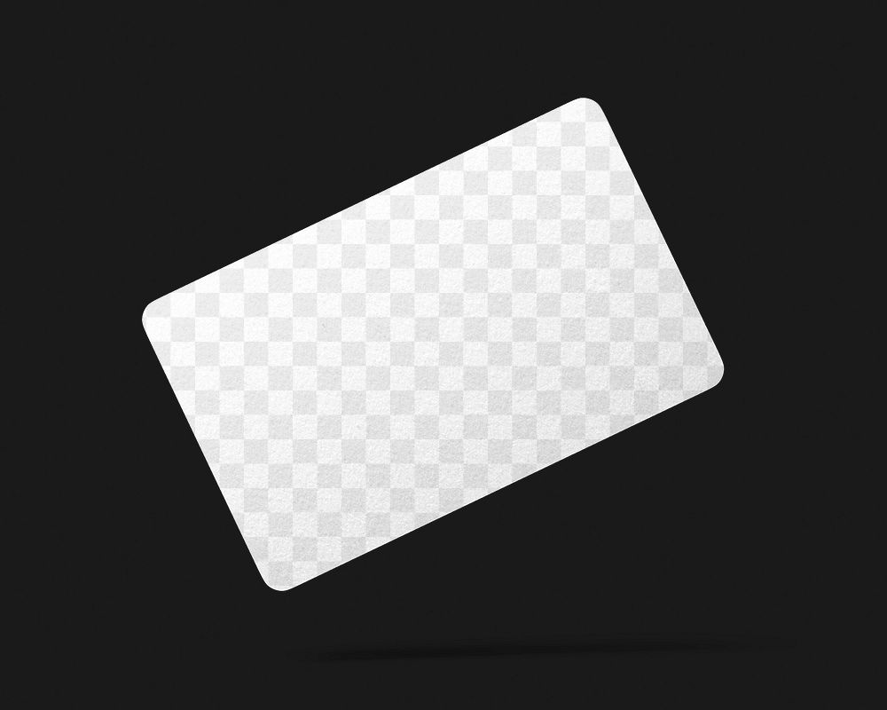 Gift card png mockup, black transparent design